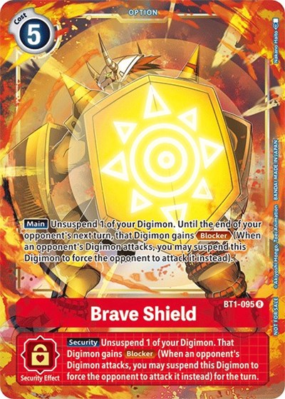 Brave Shield BT1-095 (Dash Pack Ver. 1.5) (Release Special Booster) Near Mint Foil