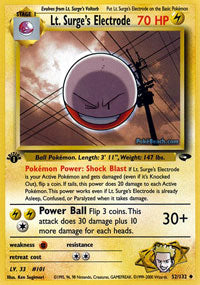 Lt. Surge's Raticate (Gym Challenge) Light Play 1st Edition