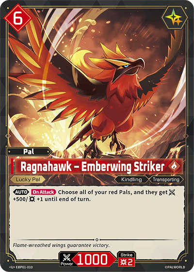 Ragnahawk – Emberwing Striker [EBP01-010] (Dawn of Palpagos - U) Palworld TCG