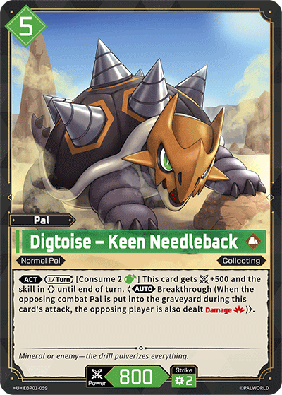 Digtoise – Keen Needleback [EBP01-059] (Dawn of Palpagos - U) Palworld TCG