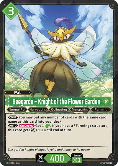 Beegarde – Knight of the Flower Garden [EBP01-061] (Dawn of Palpagos - C) - Nick Nack's Full Frontal Attack