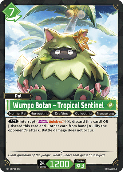 Wumpo Botan – Tropical Sentinel [EBP01-062] (Dawn of Palpagos - C) Palworld TCG