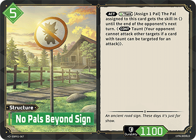 No Pals Beyond Sign [EBP01-067] (Dawn of Palpagos - C) - Nick Nack's Full Frontal Attack
