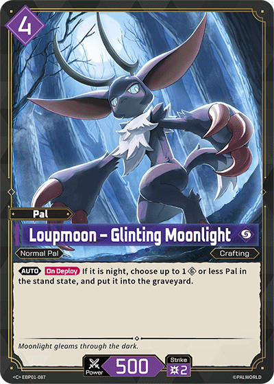 Loupmoon – Glinting Moonlight [EBP01-087] (Dawn of Palpagos - C) Palworld TCG