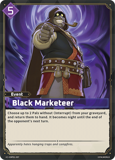 Black Marketeer [EBP01-097] (Dawn of Palpagos - C) Palworld TCG