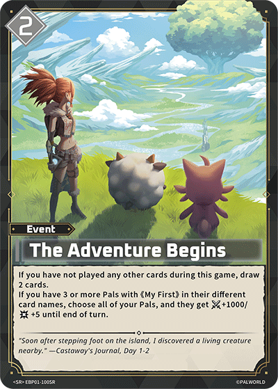 The Adventure Begins [EBP01-100SR] (Dawn of Palpagos - SR) - Nick Nack's Full Frontal Attack