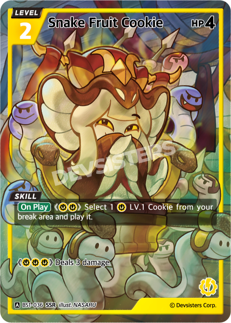 Snake Fruit Cookie - [BS1 - 036] (Brave Beginning - SSR) Near Mint - Nick Nack's Full Frontal Attack