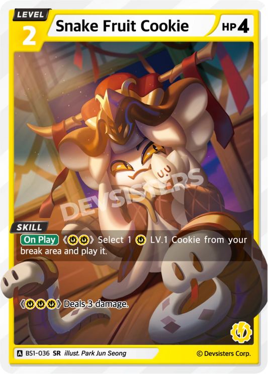 Snake Fruit Cookie - [BS1 - 036] (Brave Beginning - SR) Near Mint - Nick Nack's Full Frontal Attack