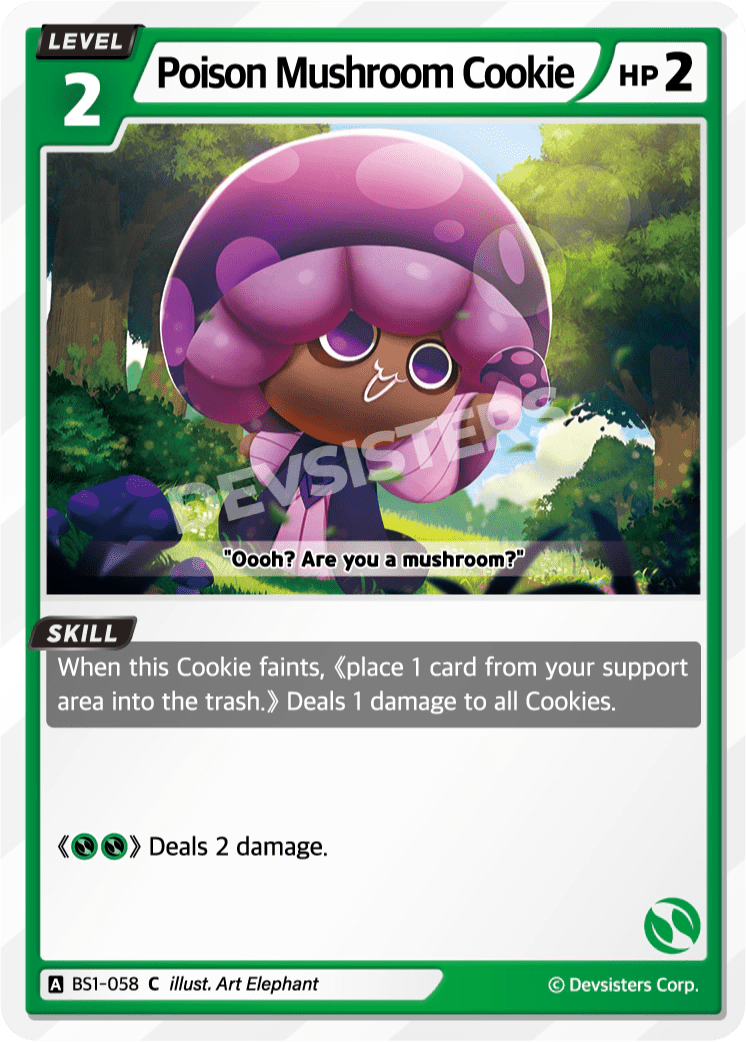 Poison Mushroom Cookie - [BS1 - 058] (Brave Beginning - C) Near Mint - Nick Nack's Full Frontal Attack