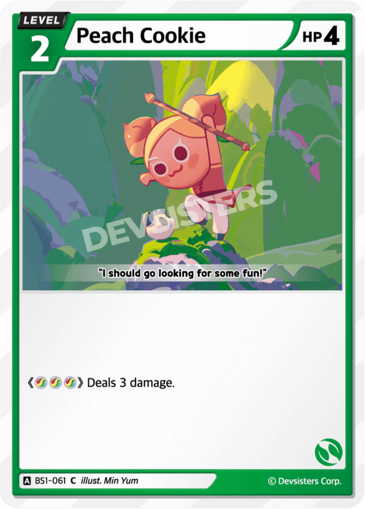 Peach Cookie - [BS1 - 061] (Brave Beginning - C) Near Mint - Nick Nack's Full Frontal Attack