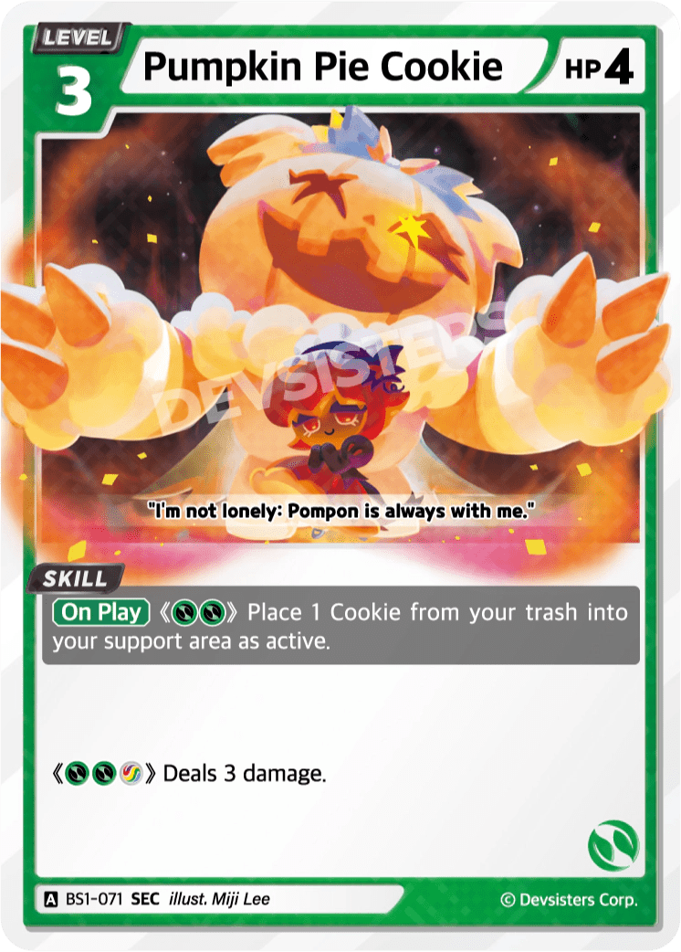 Pumpkin Pie Cookie - [BS1 - 071] (Brave Beginning - SEC) Near Mint - Nick Nack's Full Frontal Attack