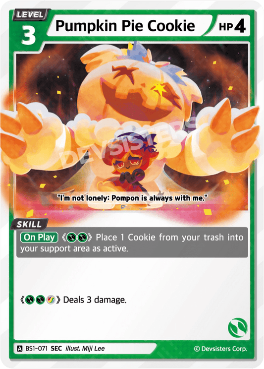 Pumpkin Pie Cookie - [BS1 - 071] (Brave Beginning - SEC) Near Mint - Nick Nack's Full Frontal Attack