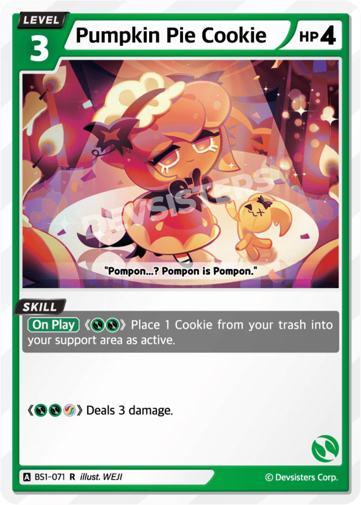 Pumpkin Pie Cookie - [BS1 - 071] (Brave Beginning - R) Near Mint - Nick Nack's Full Frontal Attack