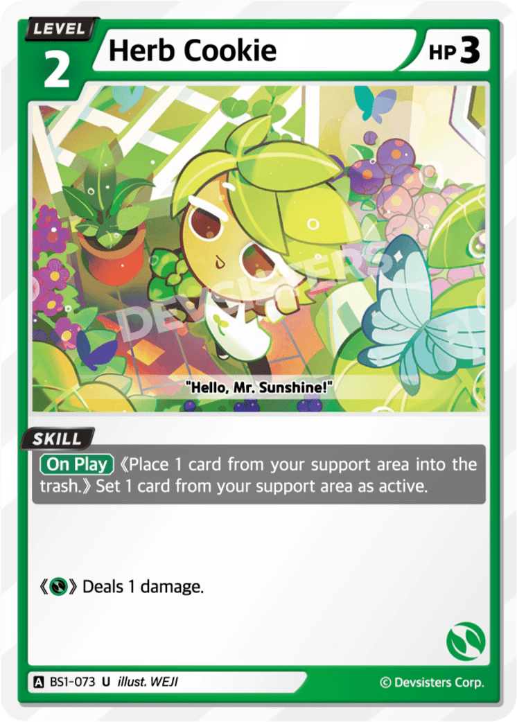 Herb Cookie - [BS1 - 073] (Brave Beginning - UC) Near Mint - Nick Nack's Full Frontal Attack