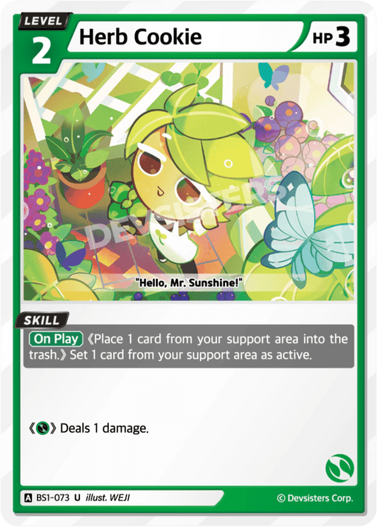 Herb Cookie - [BS1 - 073] (Brave Beginning - UC) Near Mint - Nick Nack's Full Frontal Attack