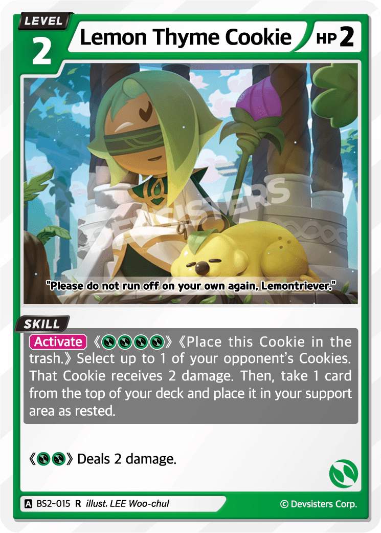 Lemon Thyme Cookie - [BS2 - 015] (Operation Timeguard - R) Near Mint - Nick Nack's Full Frontal Attack