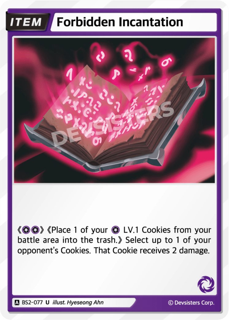 Forbidden Incantation - [BS2 - 077] (Operation Timeguard - UC) Near Mint - Nick Nack's Full Frontal Attack