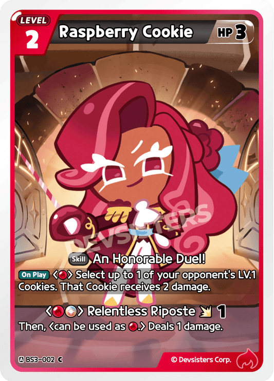 Raspberry Cookie - [BS3 - 002] (Age of Heroes and Kingdoms - C) Near Mint - Nick Nack's Full Frontal Attack