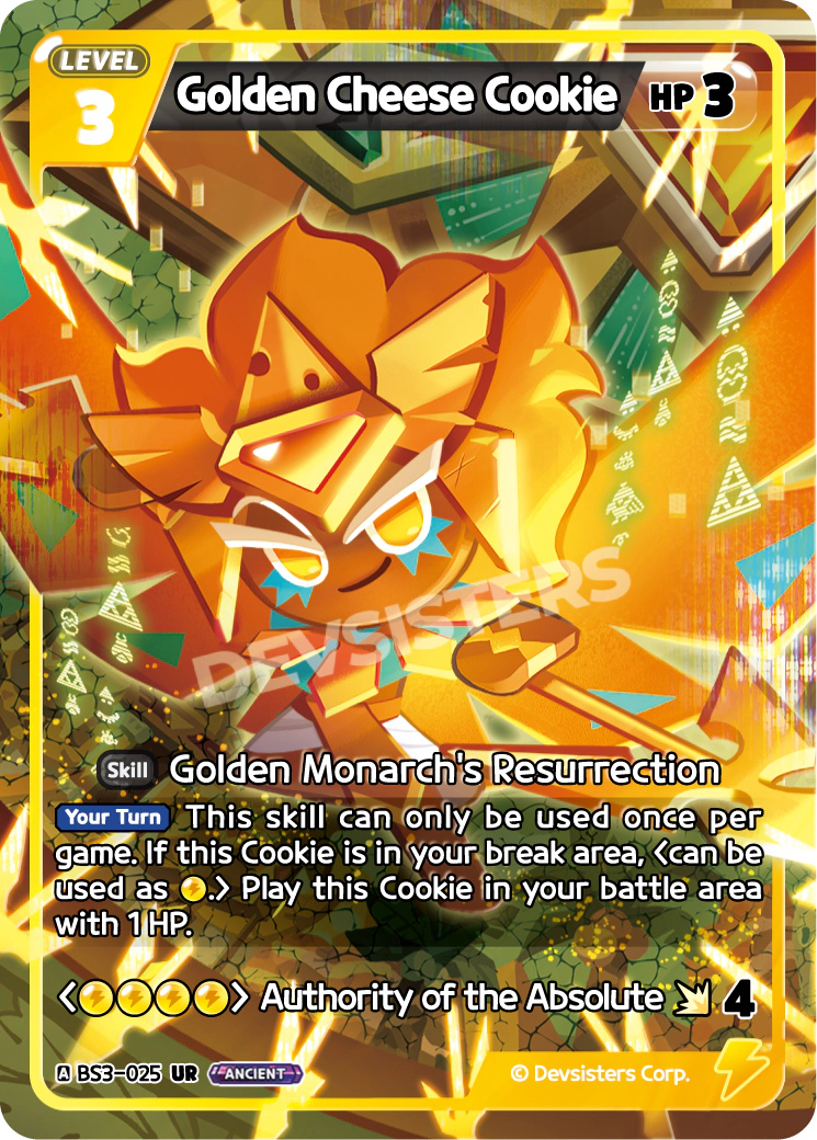 Golden Cheese Cookie - [BS3 - 025] (Age of Heroes and Kingdoms - UR) Near Mint - Nick Nack's Full Frontal Attack
