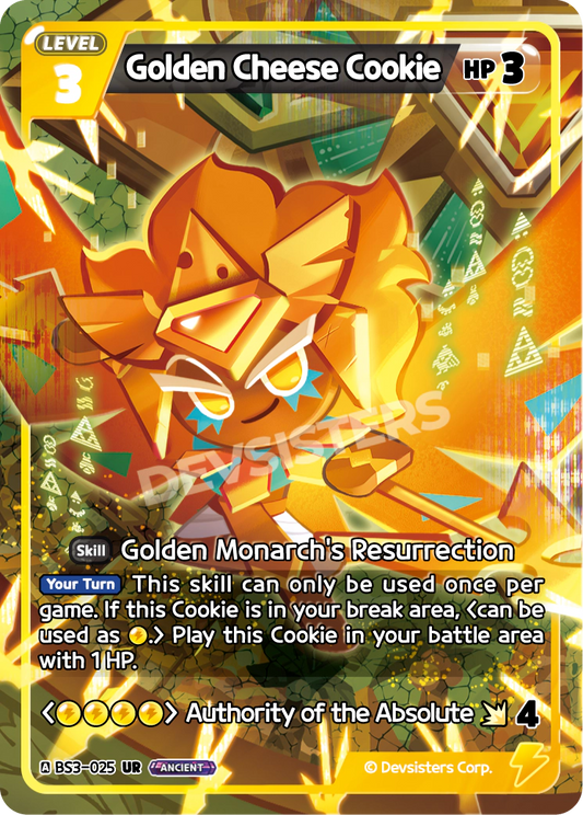 Golden Cheese Cookie - [BS3 - 025] (Age of Heroes and Kingdoms - UR) Near Mint - Nick Nack's Full Frontal Attack
