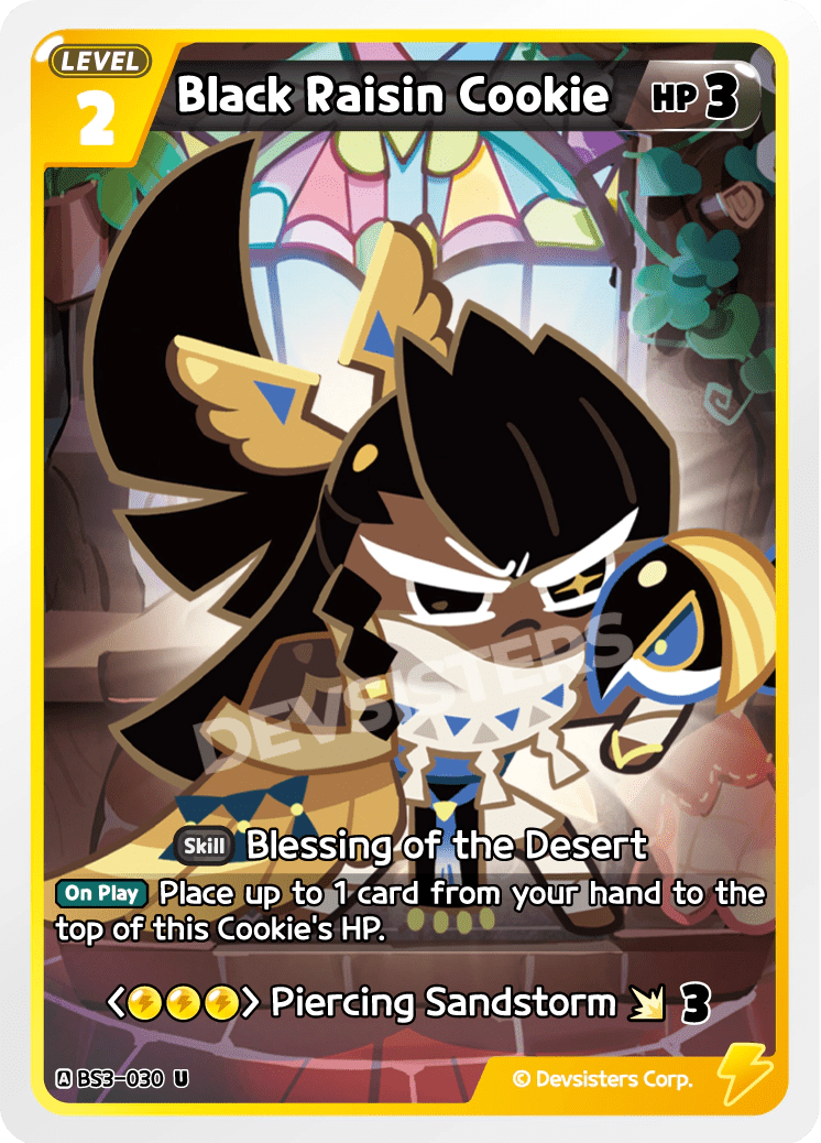 Black Raisin Cookie - [BS3 - 030] (Age of Heroes and Kingdoms - UC) Near Mint - Nick Nack's Full Frontal Attack