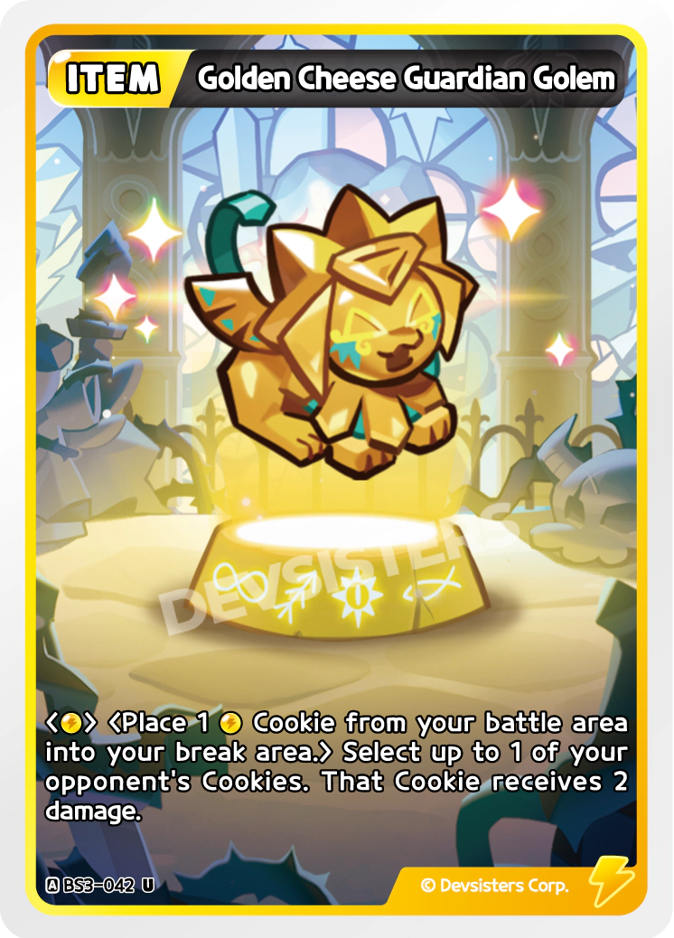 Golden Cheese Guardian Golem - [BS3 - 042] (Age of Heroes and Kingdoms - UC) Near Mint - Nick Nack's Full Frontal Attack