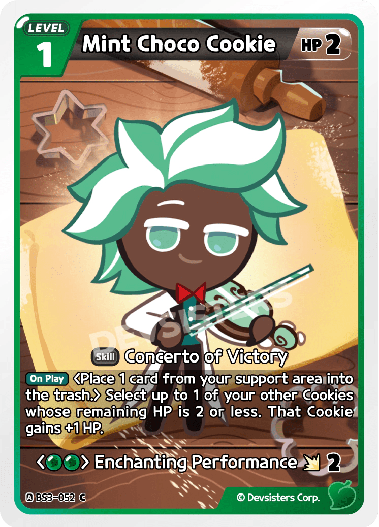 Mint Choco Cookie - [BS3 - 052] (Age of Heroes and Kingdoms - C) Near Mint - Nick Nack's Full Frontal Attack