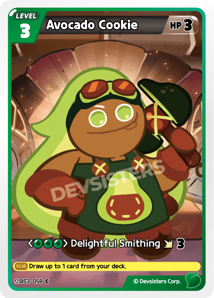 Avocado Cookie - [BS3 - 058] (Age of Heroes and Kingdoms - C) Near Mint - Nick Nack's Full Frontal Attack