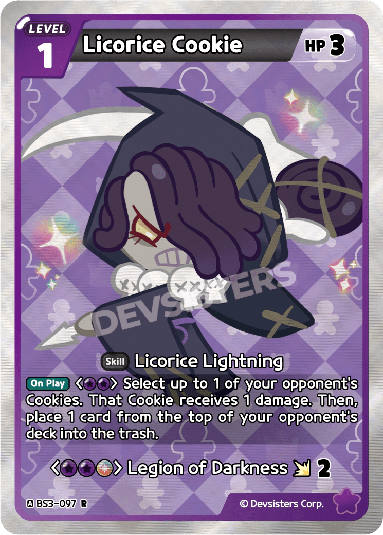 Licorice Cookie - [BS3 - 097] (Age of Heroes and Kingdoms - R) Near Mint - Nick Nack's Full Frontal Attack