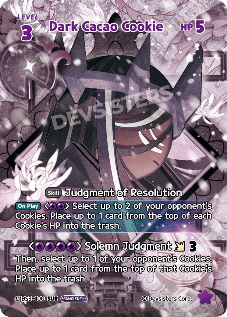 Dark Cacao Cookie - [BS3 - 100] (Age of Heroes and Kingdoms - SUR) Near Mint - Nick Nack's Full Frontal Attack