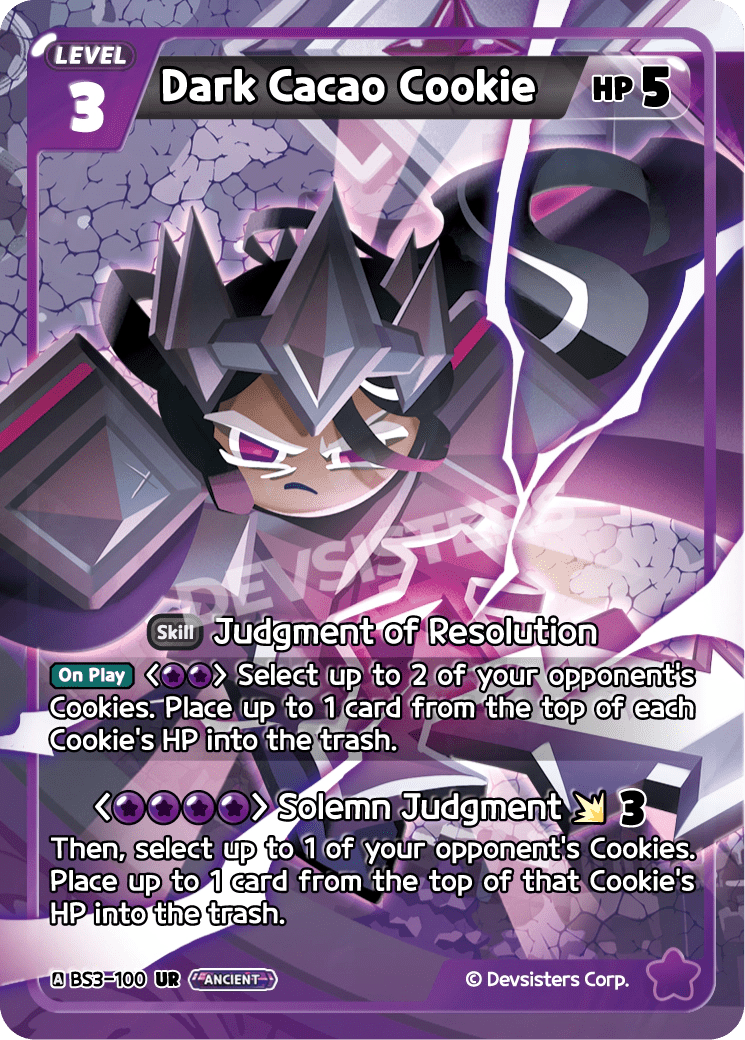 Dark Cacao Cookie - [BS3 - 100] (Age of Heroes and Kingdoms - UR) Near Mint - Nick Nack's Full Frontal Attack