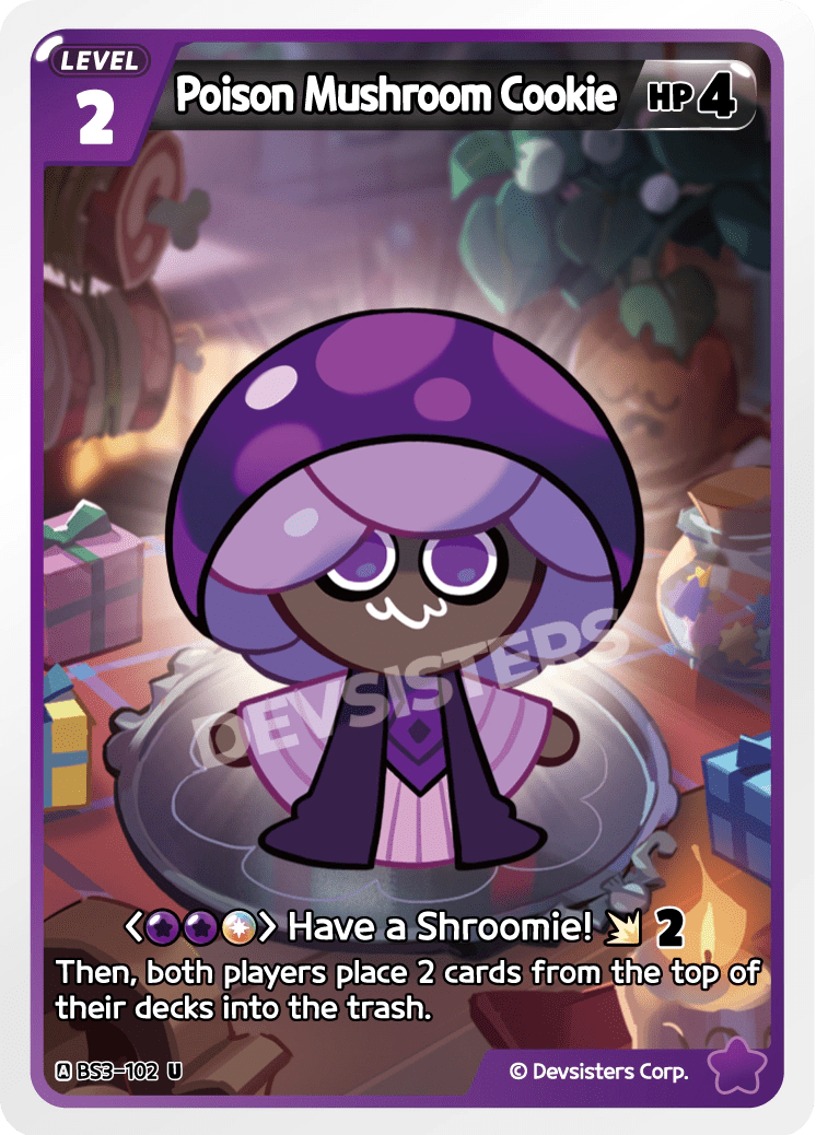 Poison Mushroom Cookie - [BS3 - 102] (Age of Heroes and Kingdoms - UC) Near Mint - Nick Nack's Full Frontal Attack