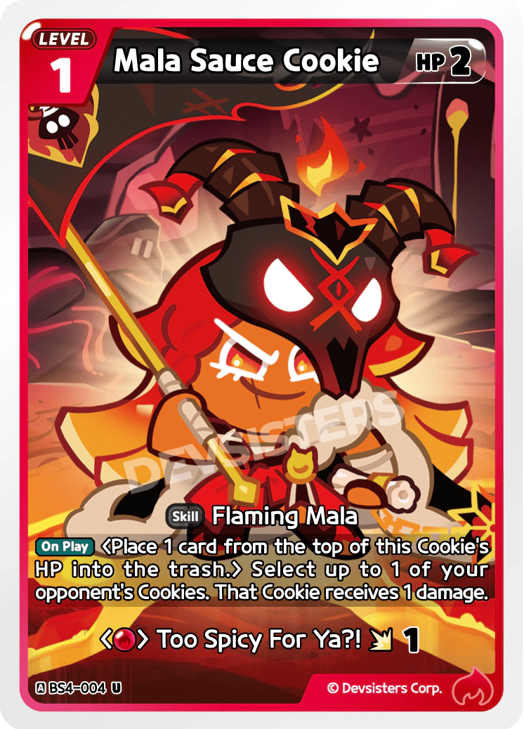 Mala Sauce Cookie - [BS4 - 004] (Age of Heroes and Kingdoms - UC) Near Mint - Nick Nack's Full Frontal Attack