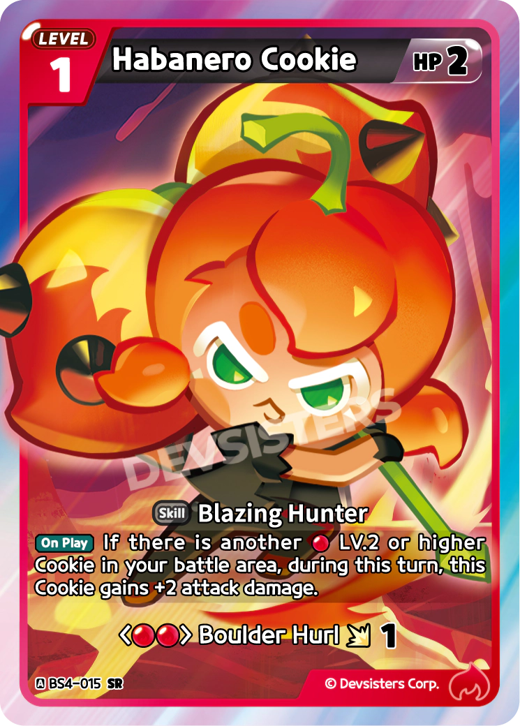 Habanero Cookie - [BS4 - 015] (Age of Heroes and Kingdoms - SR) Near Mint - Nick Nack's Full Frontal Attack