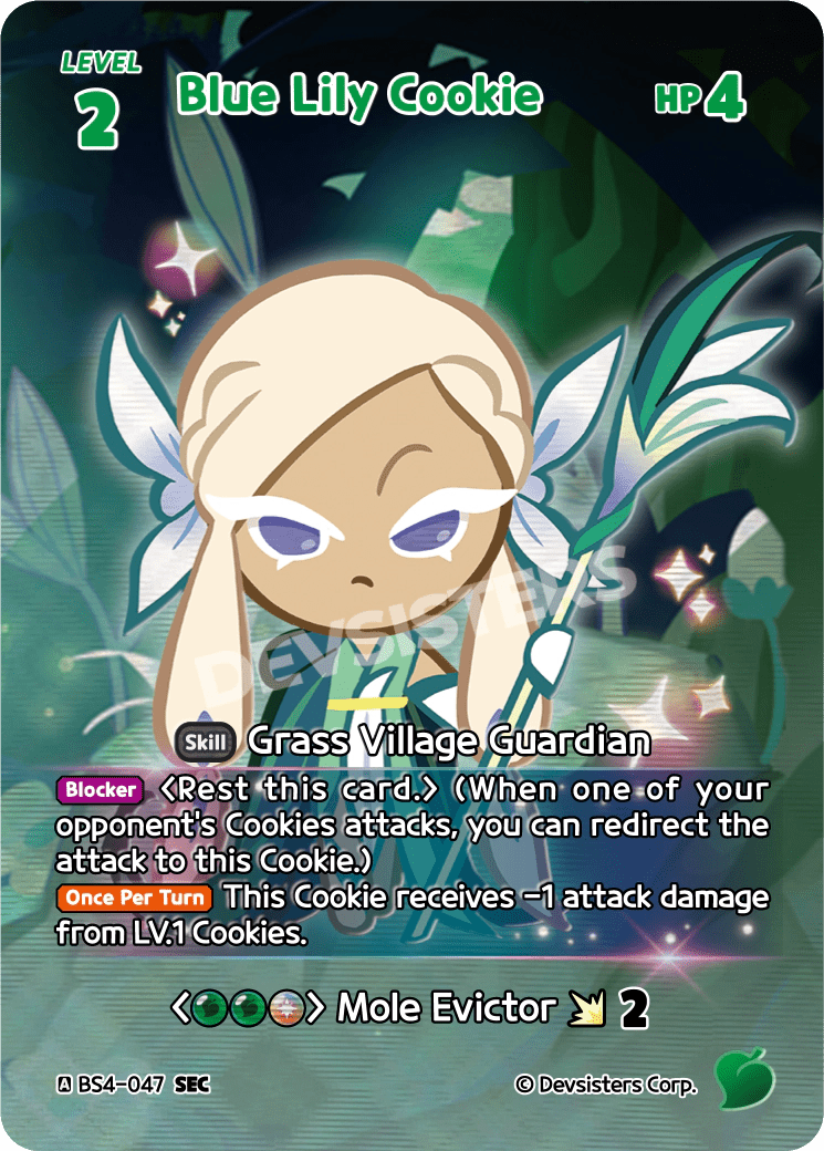 Blue Lily Cookie - [BS4 - 047] (Age of Heroes and Kingdoms - SEC) Near Mint - Nick Nack's Full Frontal Attack