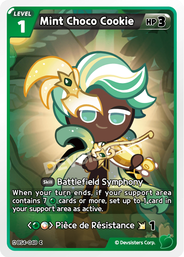 Mint Choco Cookie - [BS4 - 048] (Age of Heroes and Kingdoms - C) Near Mint - Nick Nack's Full Frontal Attack