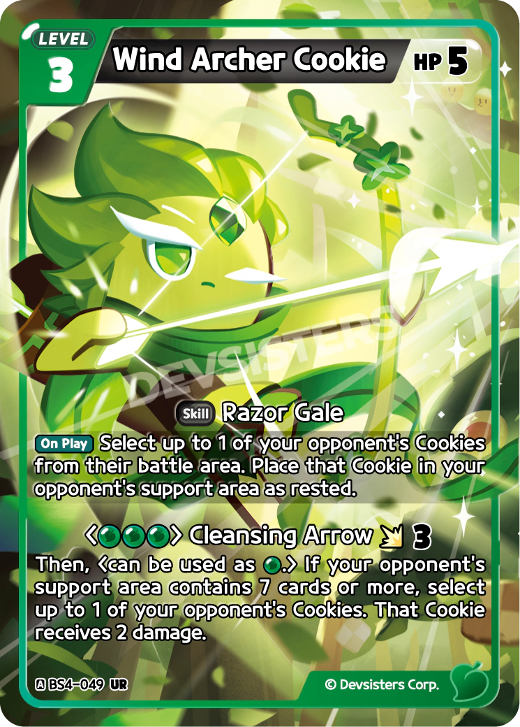 Wind Archer Cookie - [BS4 - 049] (Age of Heroes and Kingdoms - UR) Near Mint - Nick Nack's Full Frontal Attack