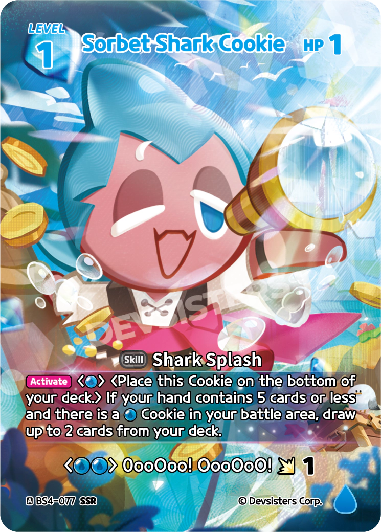 Sorbet Shark Cookie - [BS4 - 077] (Age of Heroes and Kingdoms - SSR) Near Mint - Nick Nack's Full Frontal Attack