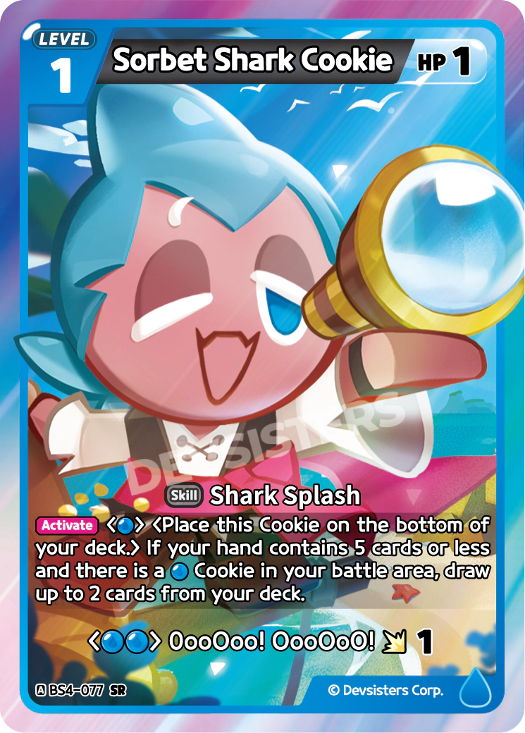 Sorbet Shark Cookie - [BS4 - 077] (Age of Heroes and Kingdoms - SR) Near Mint - Nick Nack's Full Frontal Attack