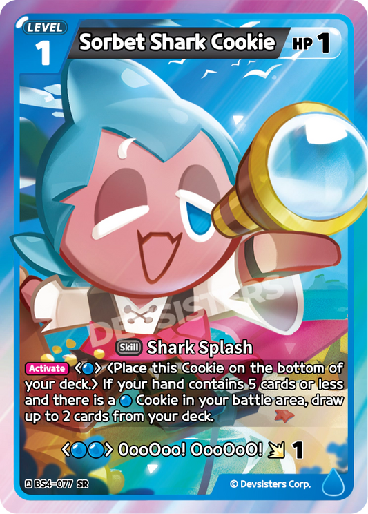 Sorbet Shark Cookie - [BS4 - 077] (Age of Heroes and Kingdoms - SR) Near Mint - Nick Nack's Full Frontal Attack