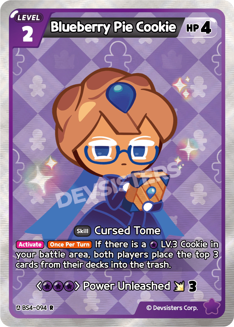 Blueberry Pie Cookie - [BS4 - 094] (Age of Heroes and Kingdoms - R) Near Mint - Nick Nack's Full Frontal Attack