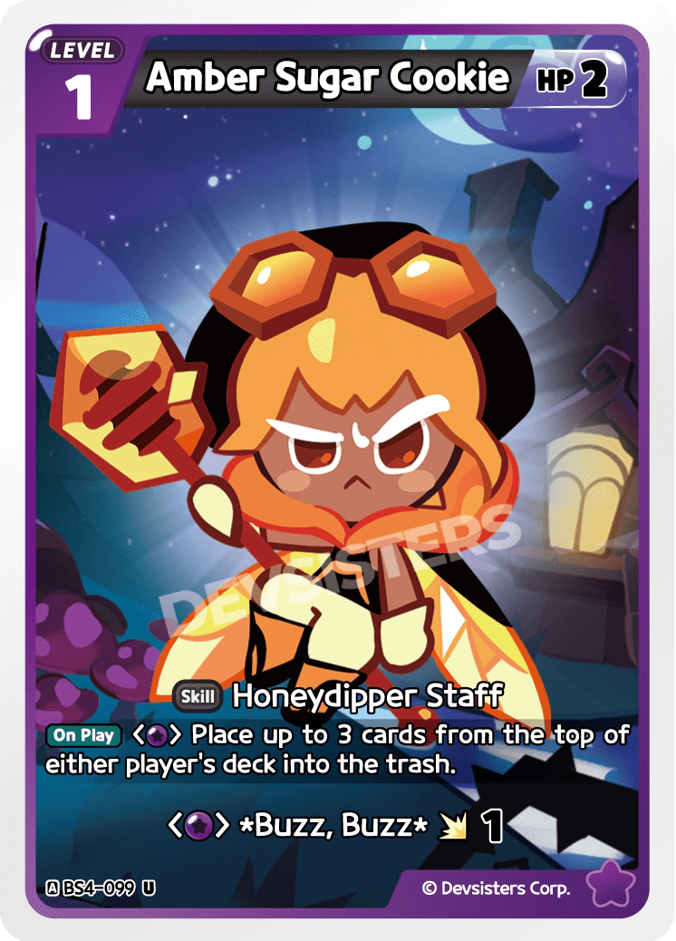 Amber Sugar Cookie - [BS4 - 099] (Age of Heroes and Kingdoms - UC) Near Mint - Nick Nack's Full Frontal Attack