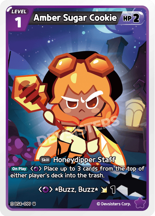 Amber Sugar Cookie - [BS4 - 099] (Age of Heroes and Kingdoms - UC) Near Mint - Nick Nack's Full Frontal Attack