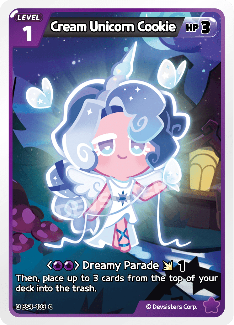Cream Unicorn Cookie - [BS4 - 103] (Age of Heroes and Kingdoms - C) Near Mint - Nick Nack's Full Frontal Attack
