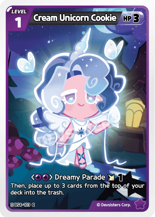 Cream Unicorn Cookie - [BS4 - 103] (Age of Heroes and Kingdoms - C) Near Mint - Nick Nack's Full Frontal Attack