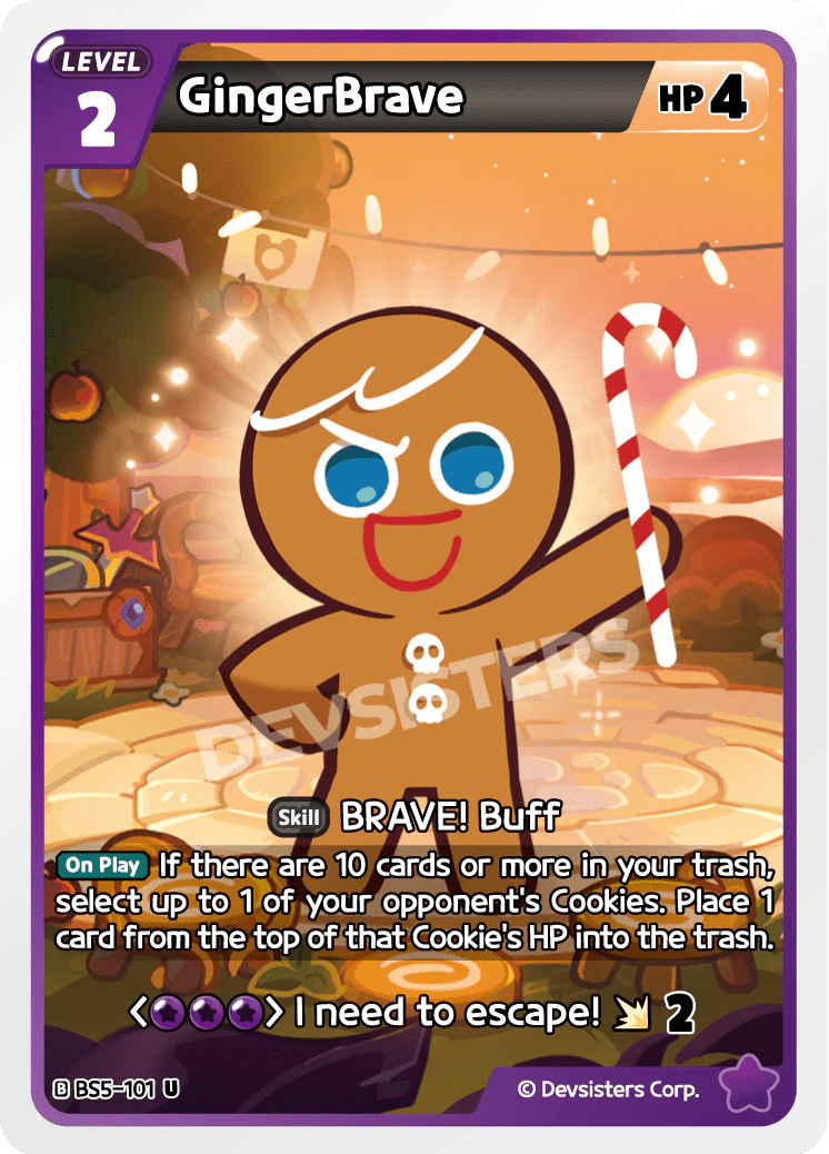 Gingerbrave - [BS5 - 101] (Cookies of Legend - UC) Near Mint - Nick Nack's Full Frontal Attack