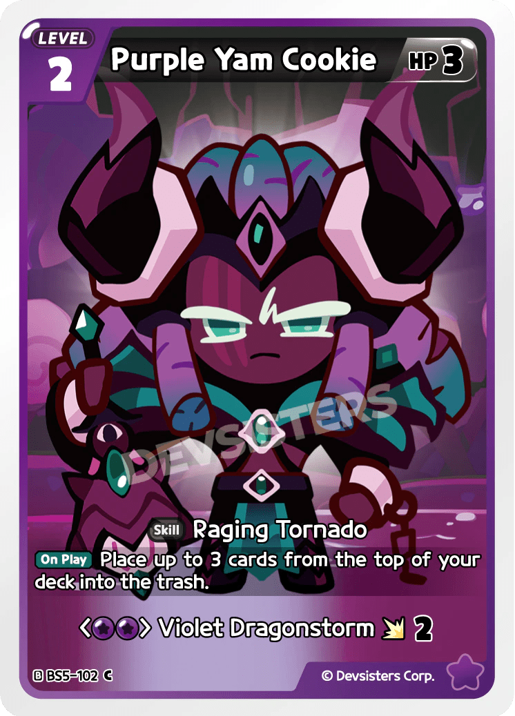 Purple Yam Cookie - [BS5 - 102] (Cookies of Legend - C) Near Mint - Nick Nack's Full Frontal Attack