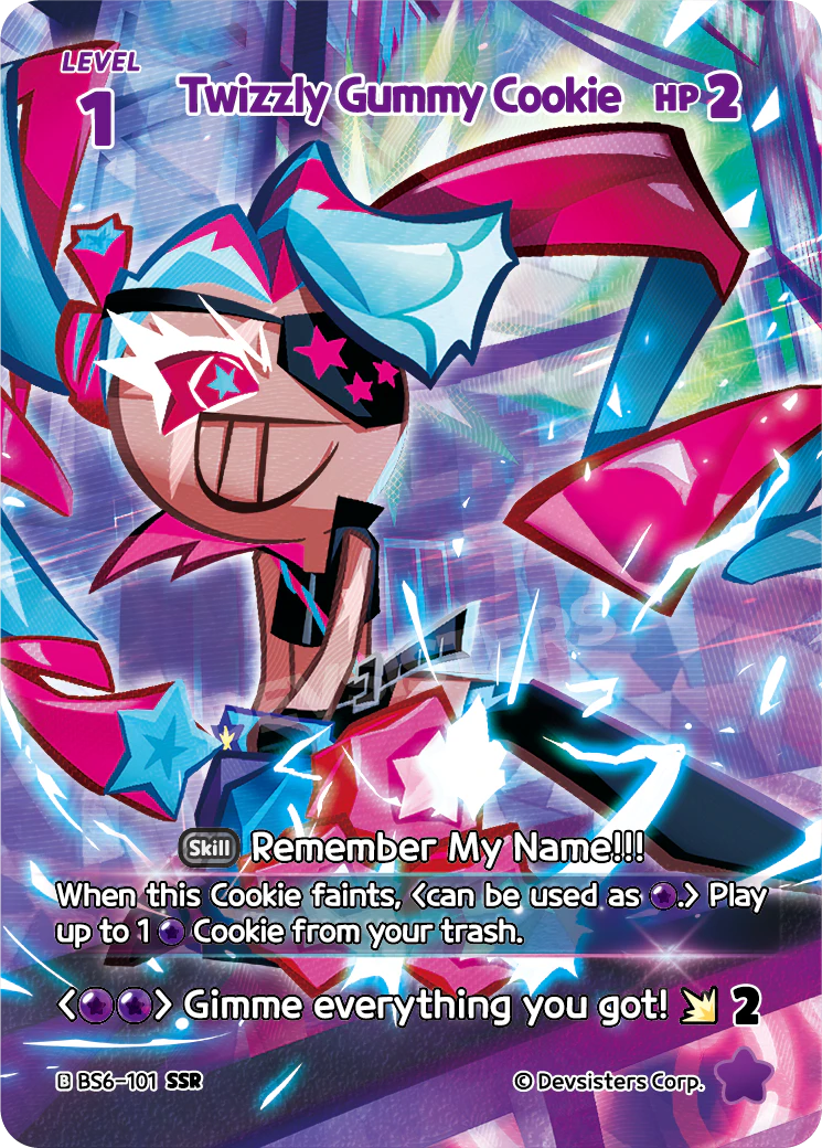 Twizzly Gummy Cookie - [BS6 - 101] (Legends Awaken - SSR) Near Mint - Nick Nack's Full Frontal Attack