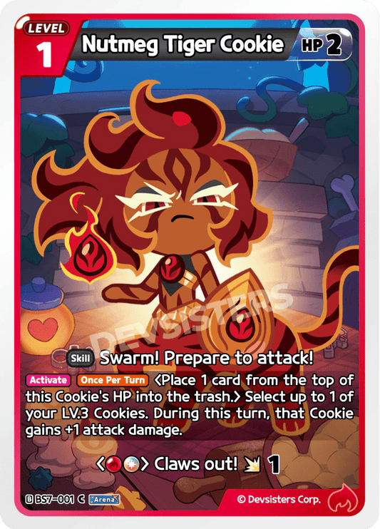 Nutmeg Tiger Cookie - [BS7 - 001] (Arena of Glory - C) Near Mint - Nick Nack's Full Frontal Attack