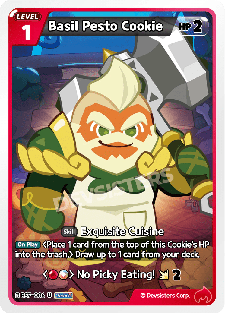 Basil Pesto Cookie - [BS7 - 006] (Arena of Glory - UC) Near Mint - Nick Nack's Full Frontal Attack